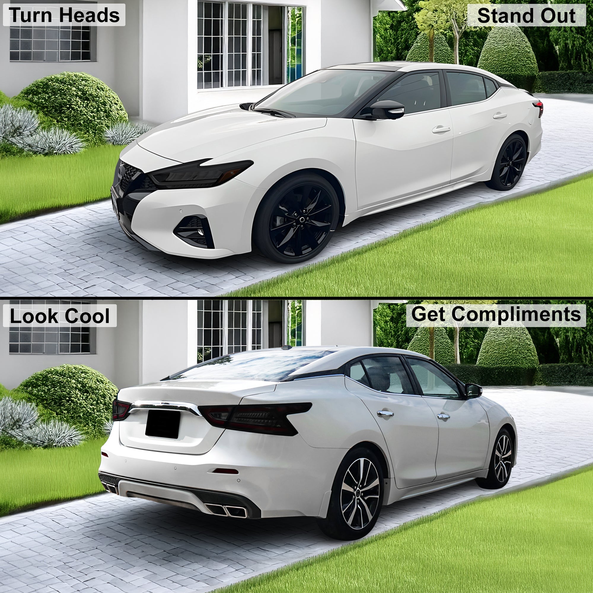 Full Headlight Taillight Precut Smoked PPF Tint Kit Film Overlay Fits Nissan Maxima 2015-2023