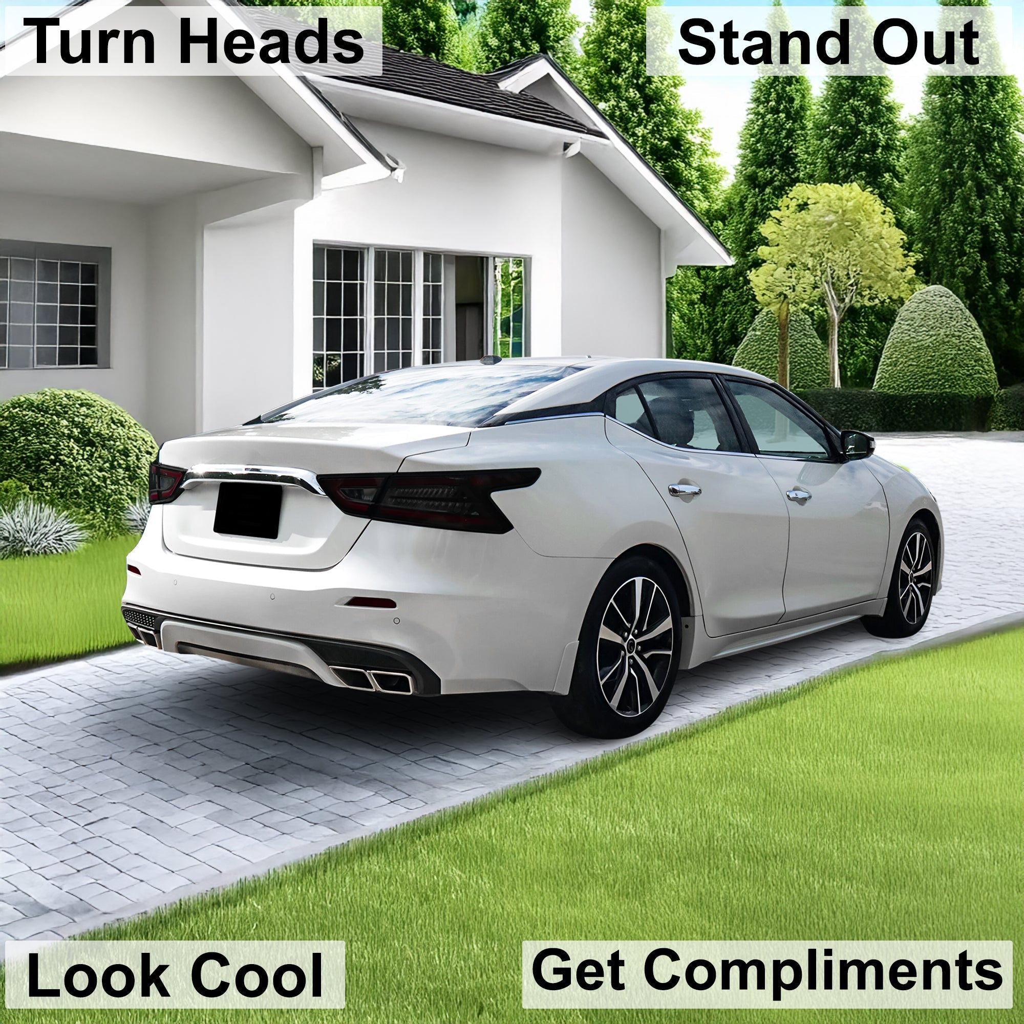Full Headlight Taillight Precut Smoked PPF Tint Kit Film Overlay Fits Nissan Maxima 2015-2023