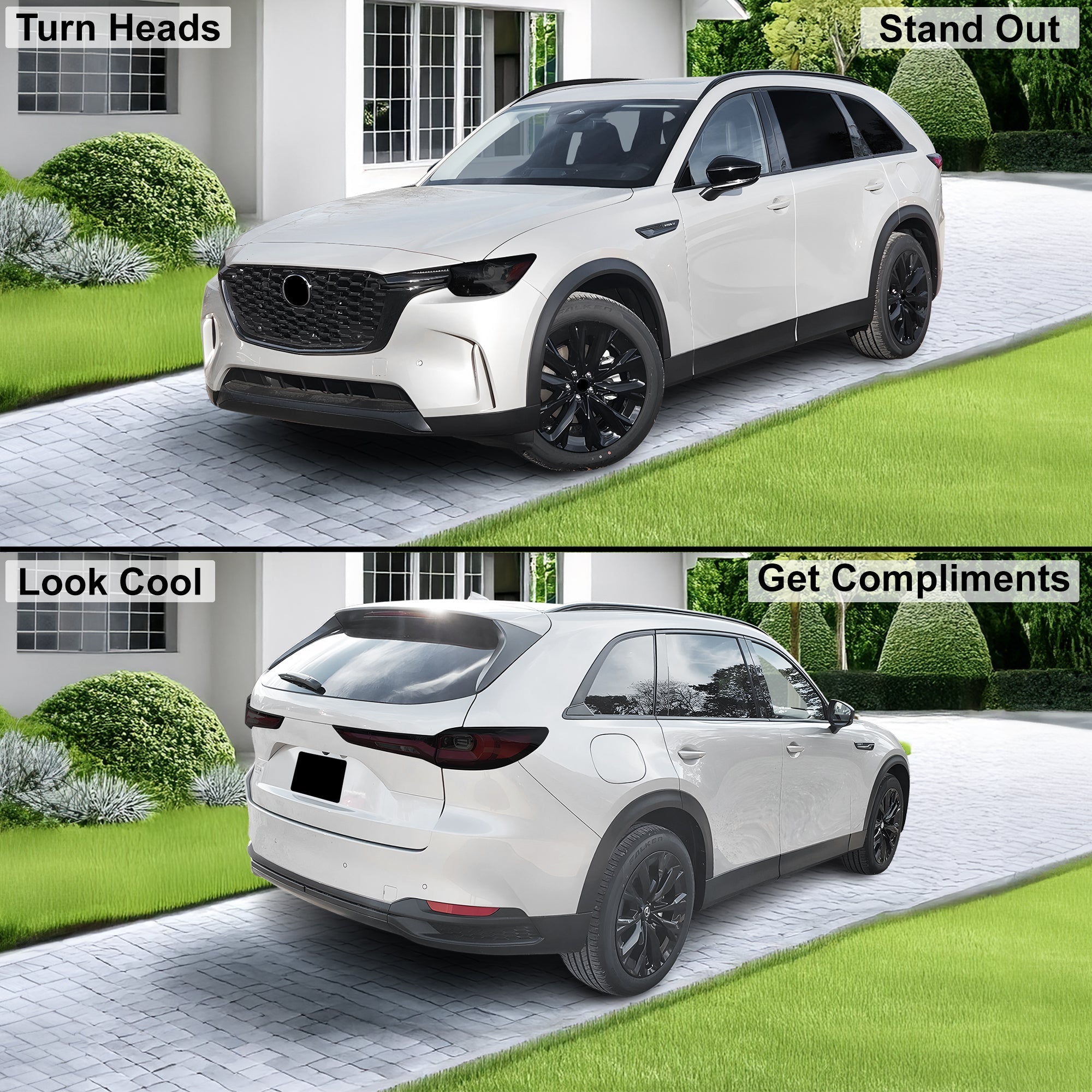 Full Headlight Taillight Precut Smoked PPF Tint Kit Film Overlay Fits Mazda Cx-90 2024-2025