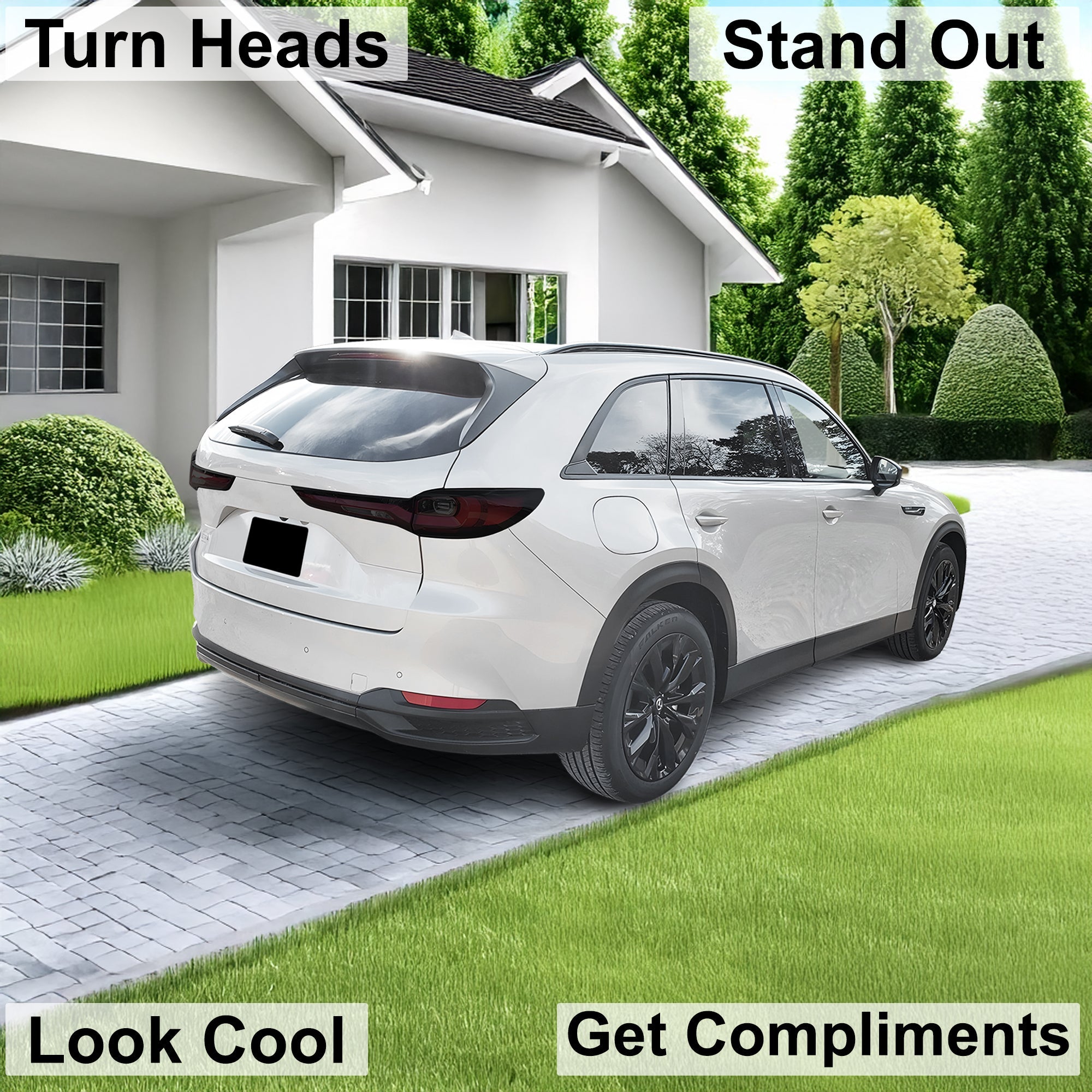 Full Headlight Taillight Precut Smoked PPF Tint Kit Film Overlay Fits Mazda Cx-90 2024-2025