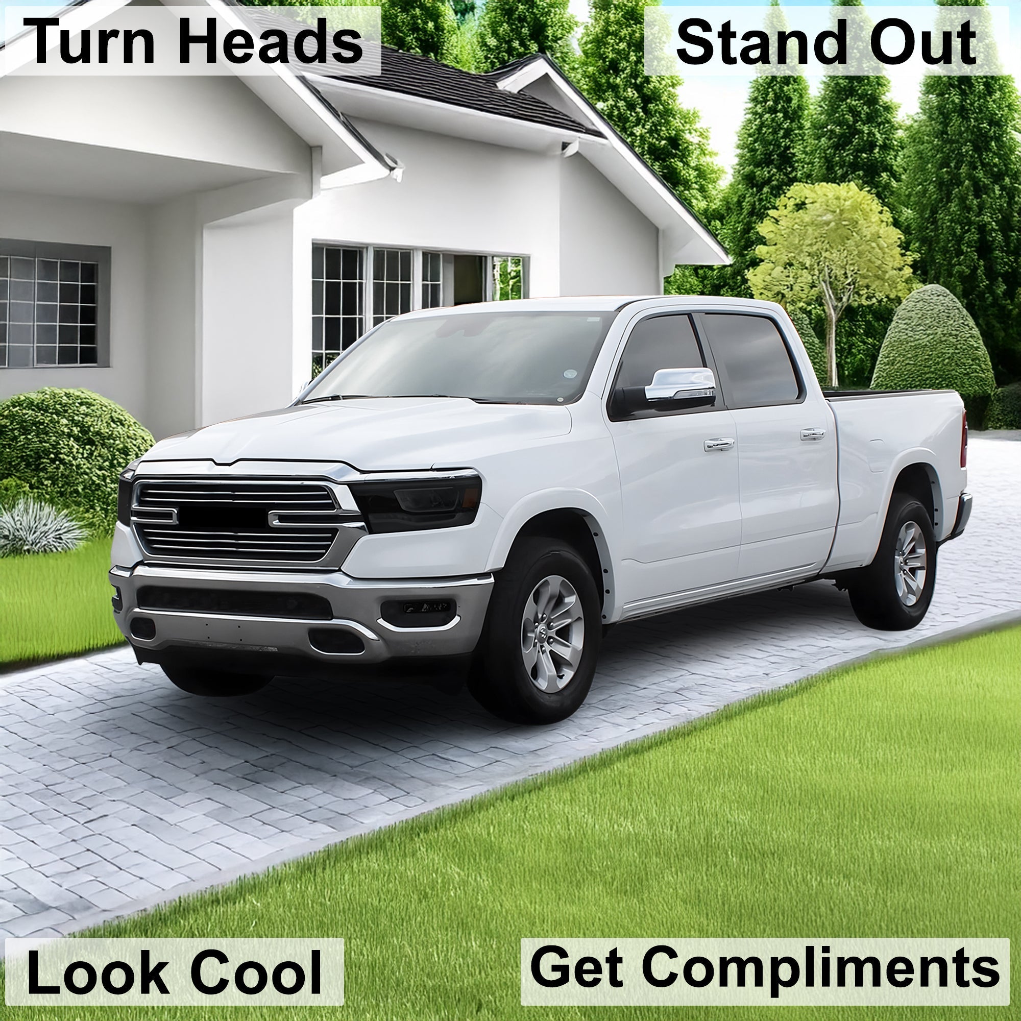 Complete Full Headlight Taillight Precut Overlay Tint Kit with Tools Fits Dodge Ram 2019-2024