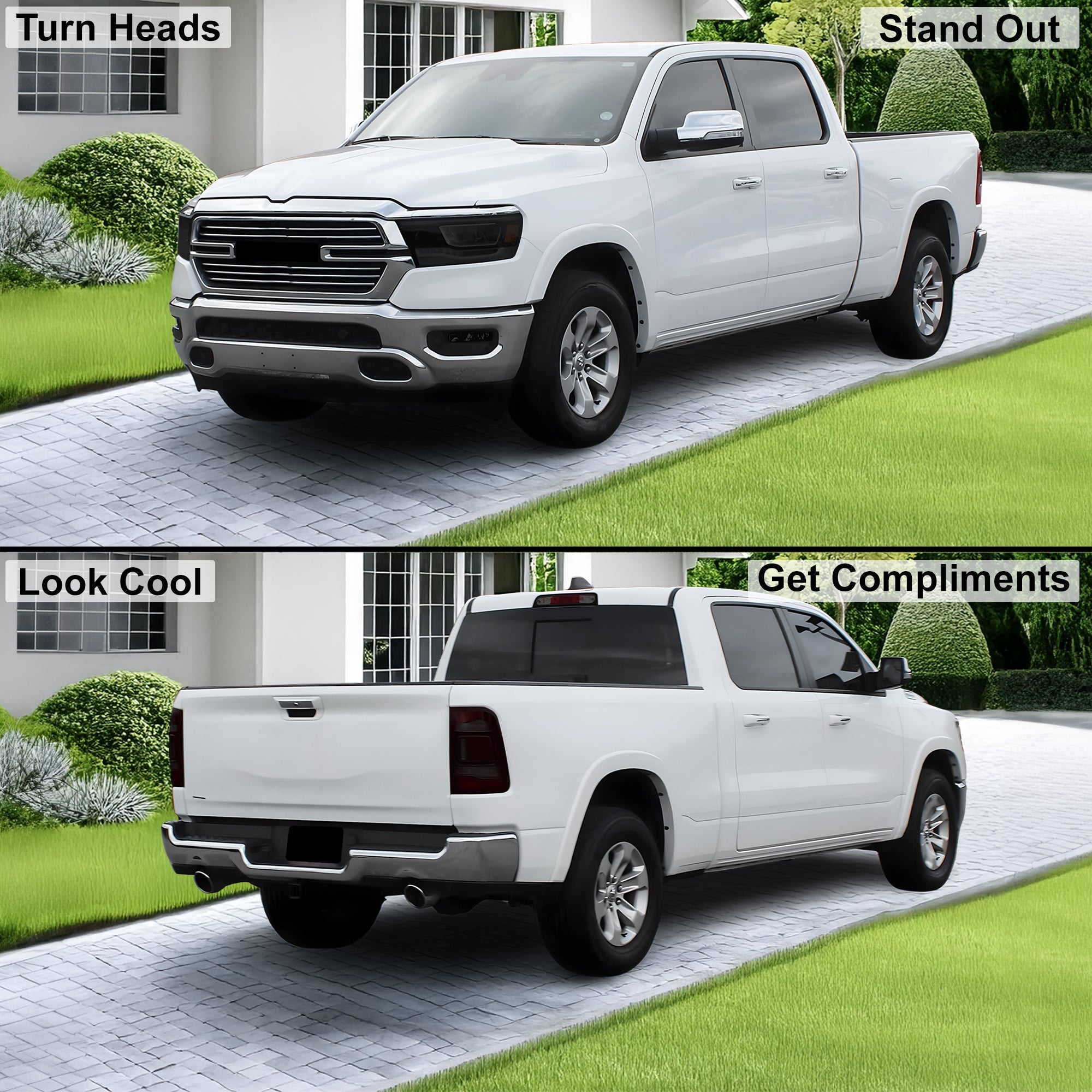 Complete Full Headlight Taillight Precut Overlay Tint Kit with Tools Fits Dodge Ram 2019-2024