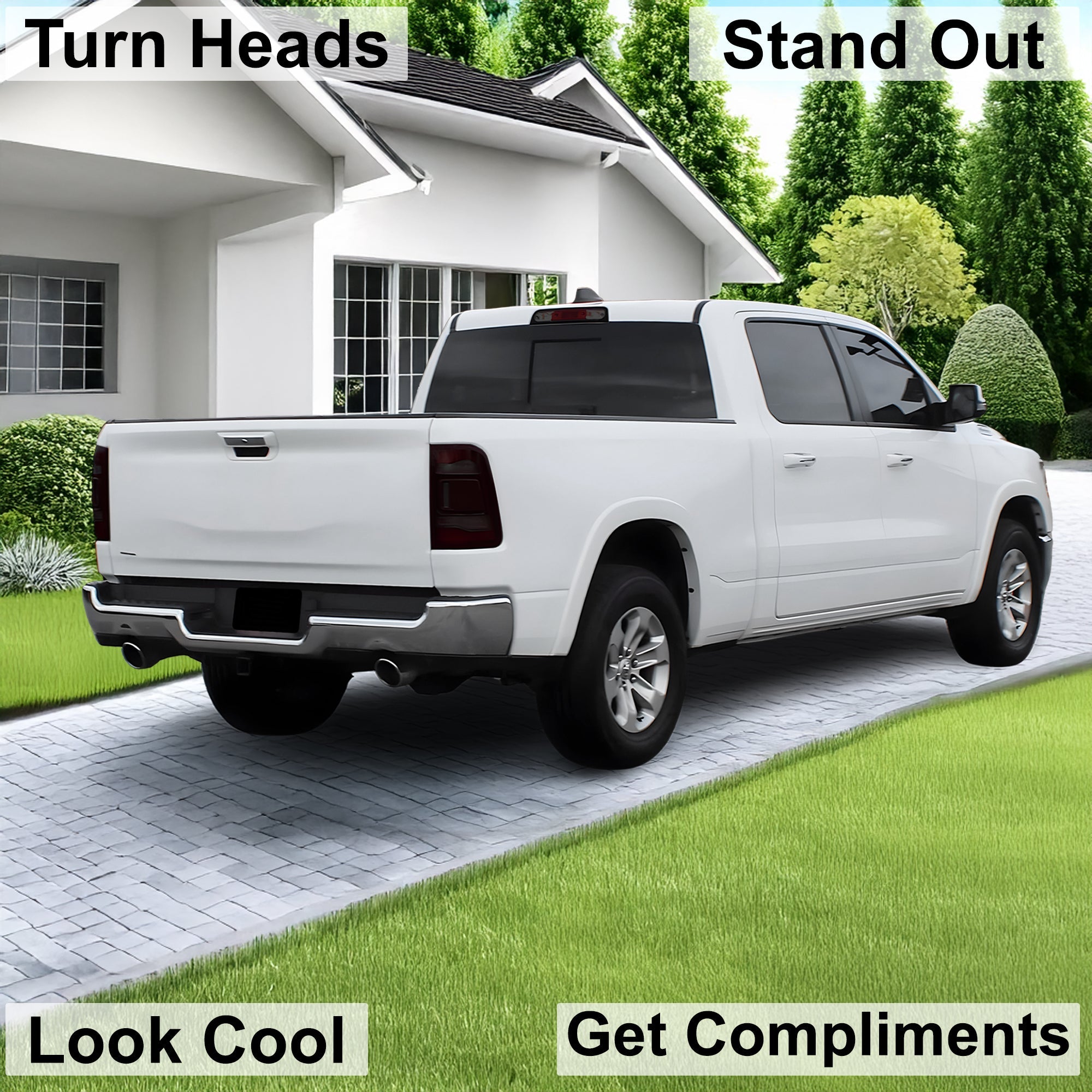Complete Full Headlight Taillight Precut Overlay Tint Kit with Tools Fits Dodge Ram 2019-2024