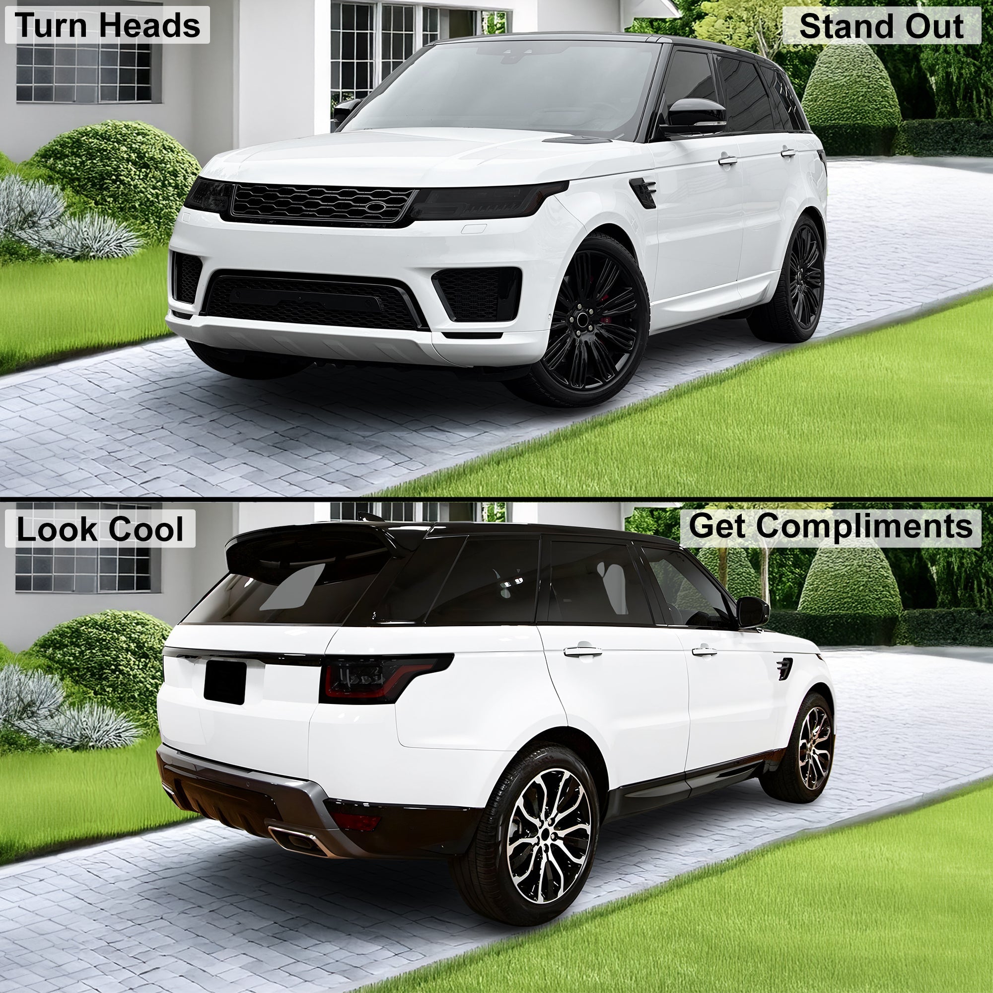 Full Headlight Taillight Precut Smoked PPF Tint Kit Film Overlay Fits Range Rover Sport 2014-2022