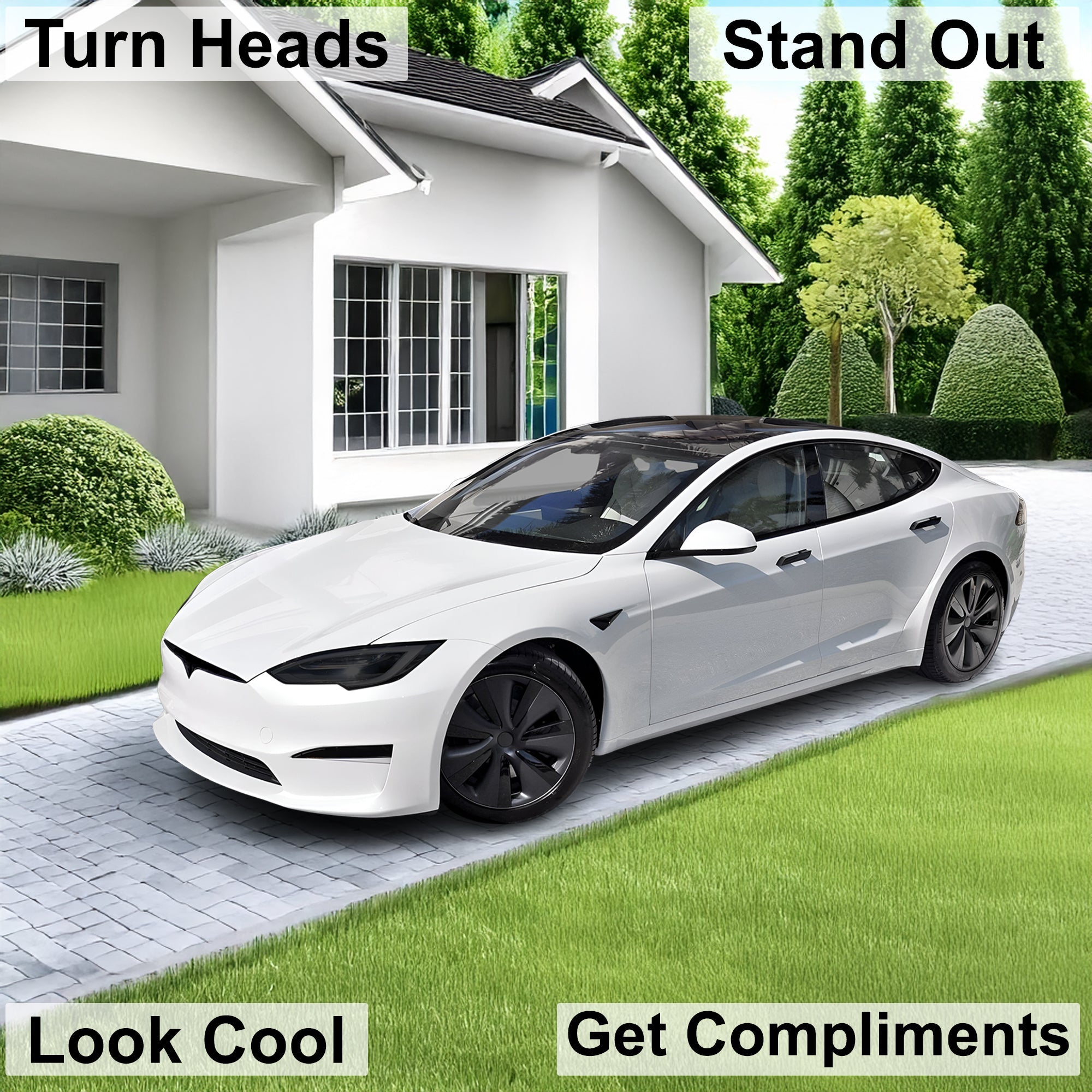 Full Headlight Taillight Precut Smoked PPF Tint Kit Film Overlay Fits Tesla Model S 2017-2025