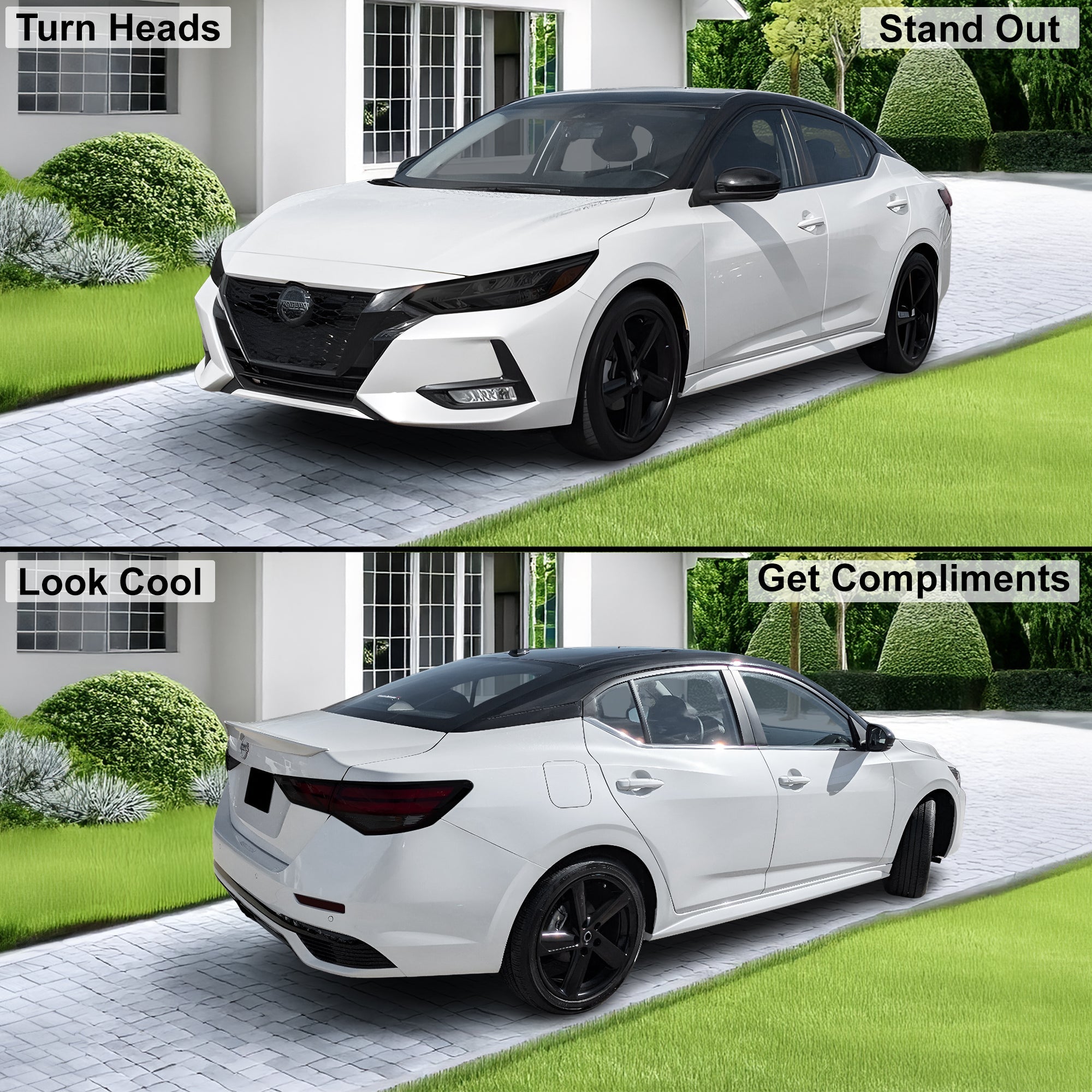 Full Headlight Taillight Precut Smoked PPF Tint Kit Overlay Film Fits Nissan Sentra 2020-2025