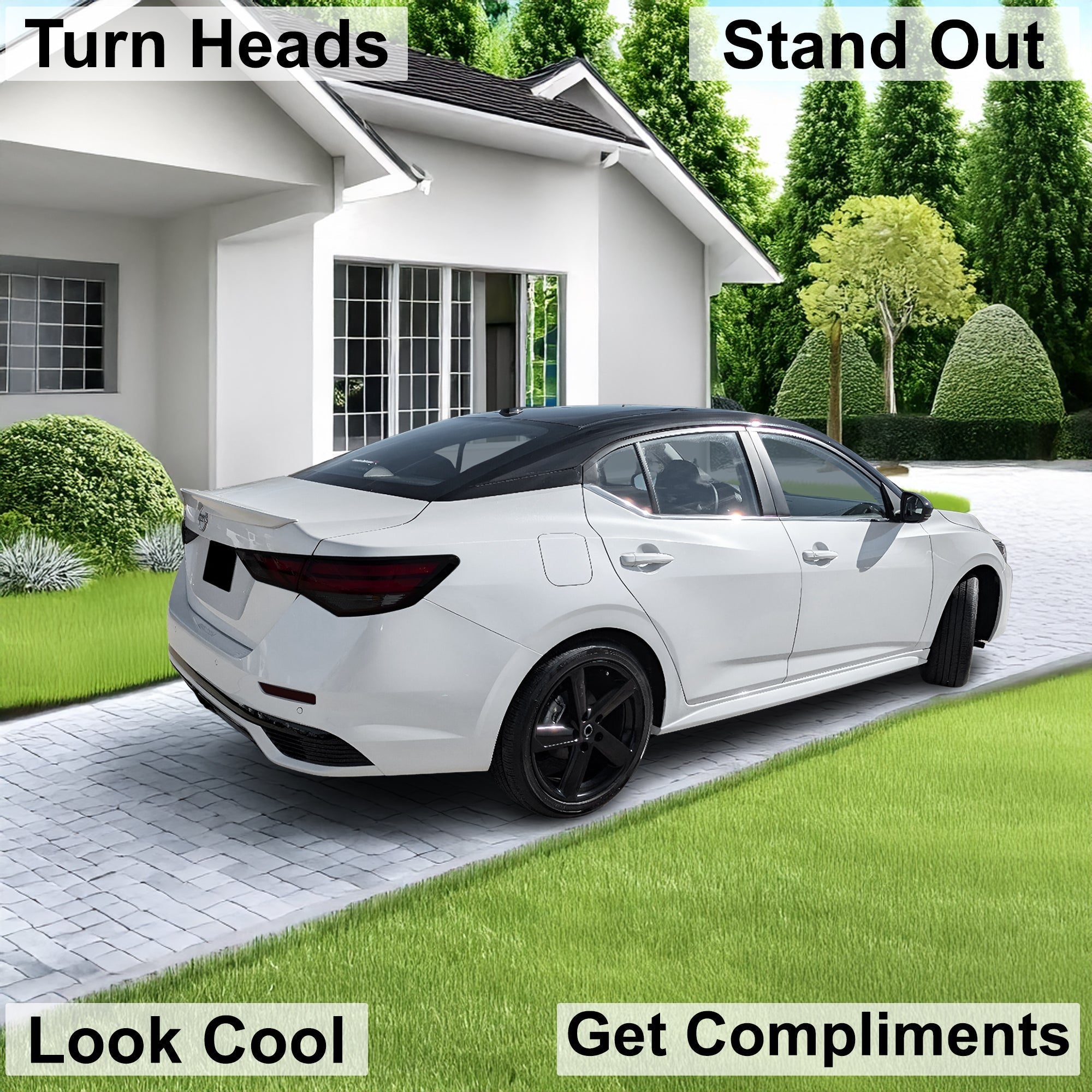 Full Headlight Taillight Precut Smoked PPF Tint Kit Overlay Film Fits Nissan Sentra 2020-2025