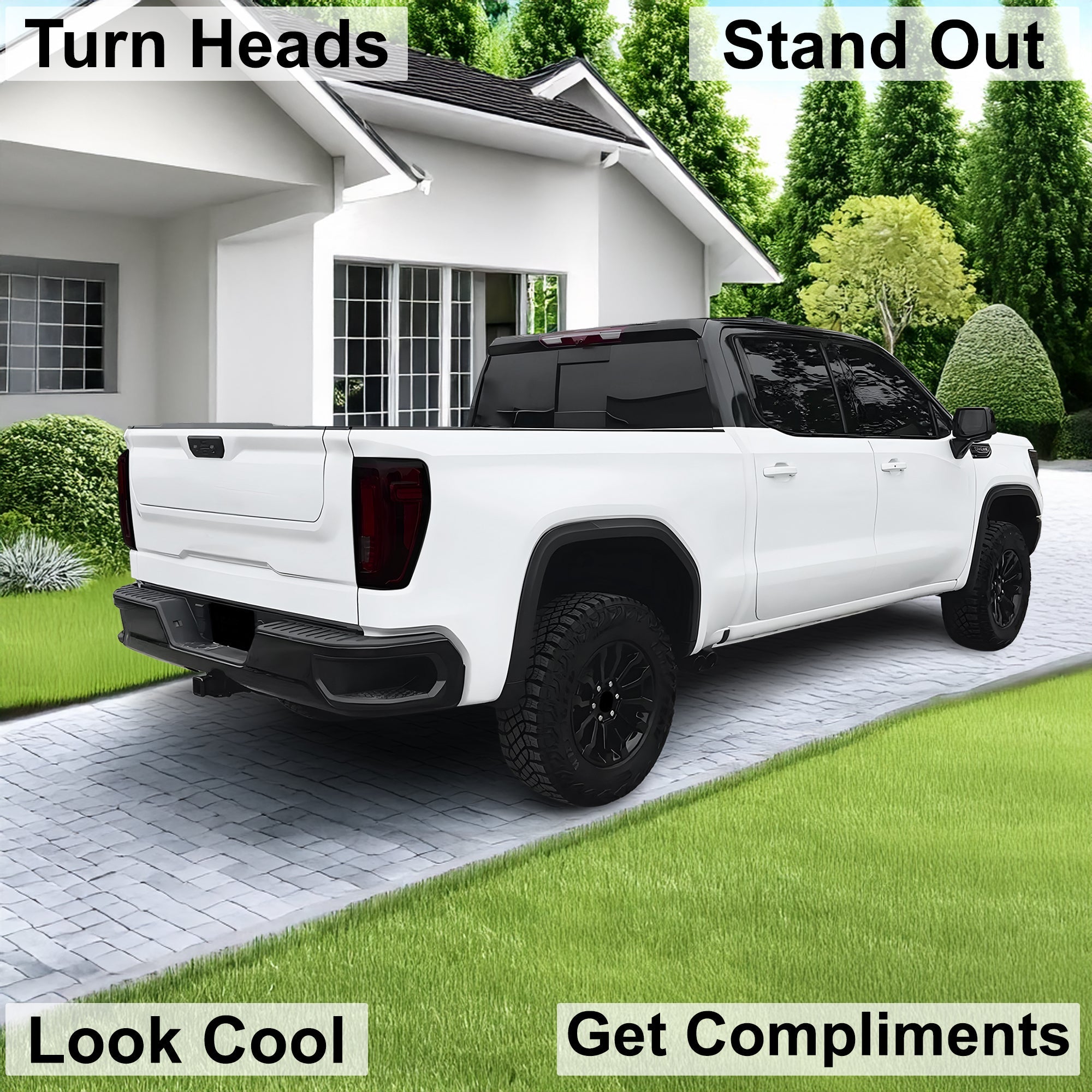 Full Headlight Taillight Precut Smoked PPF Tint Kit Film Overlay Fits GMC Sierra 2022-2025