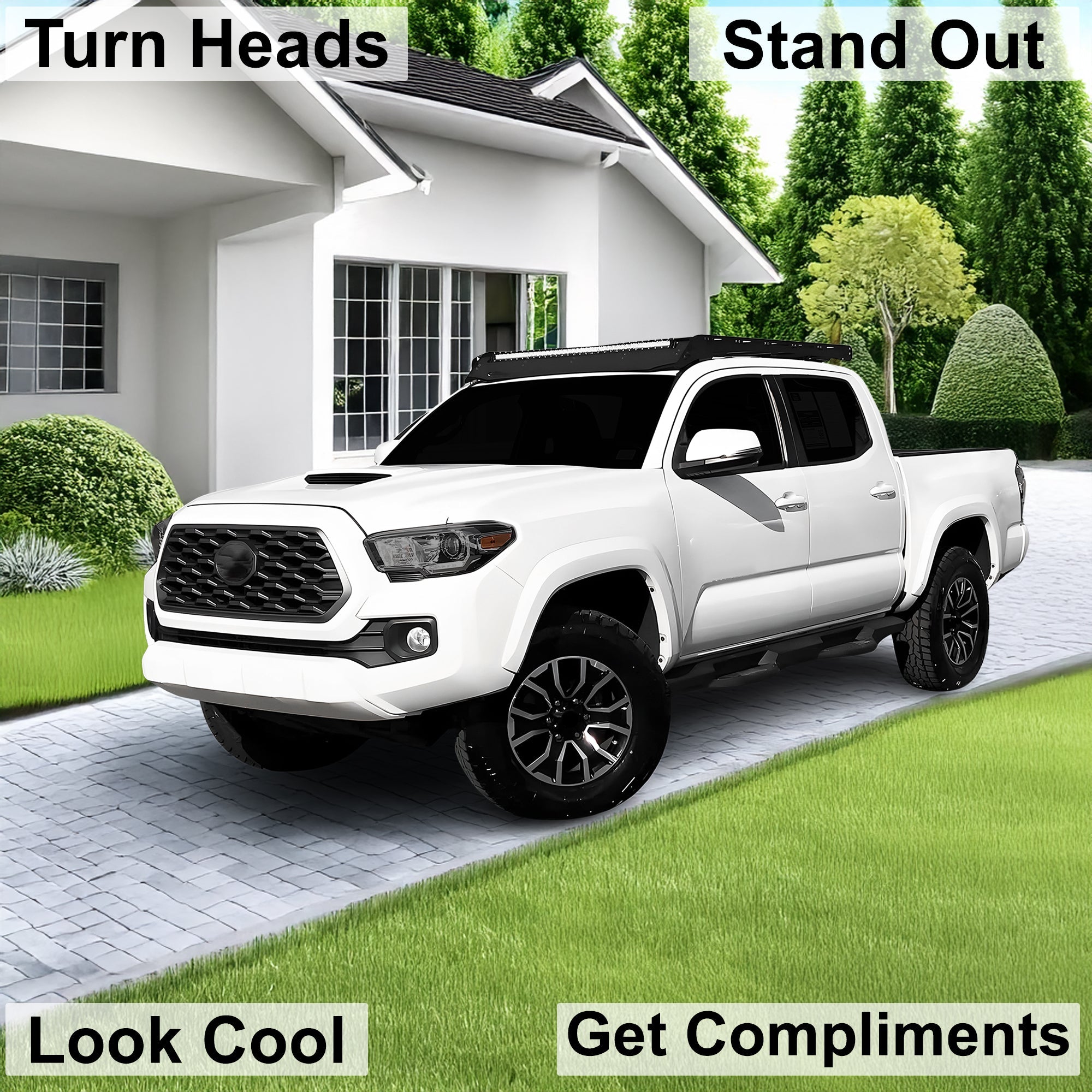 Full Tint Kit Precut Smoked Vinyl Tint Kit Film Overlay Cover Fits Toyota Tacoma 2016-2023