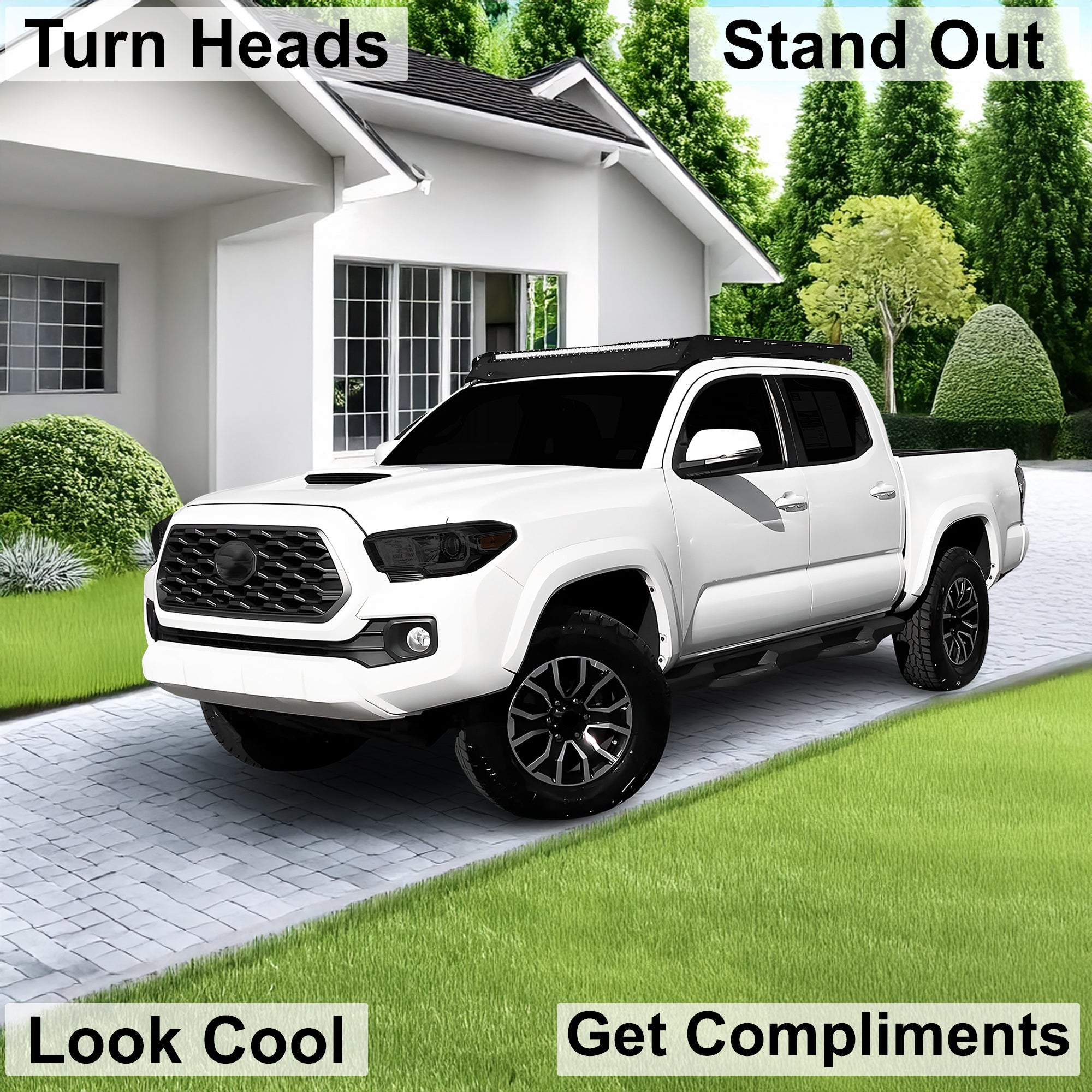 Full Tint Kit Precut Smoked Vinyl Tint Kit Film Overlay Cover Fits Toyota Tacoma 2016-2023