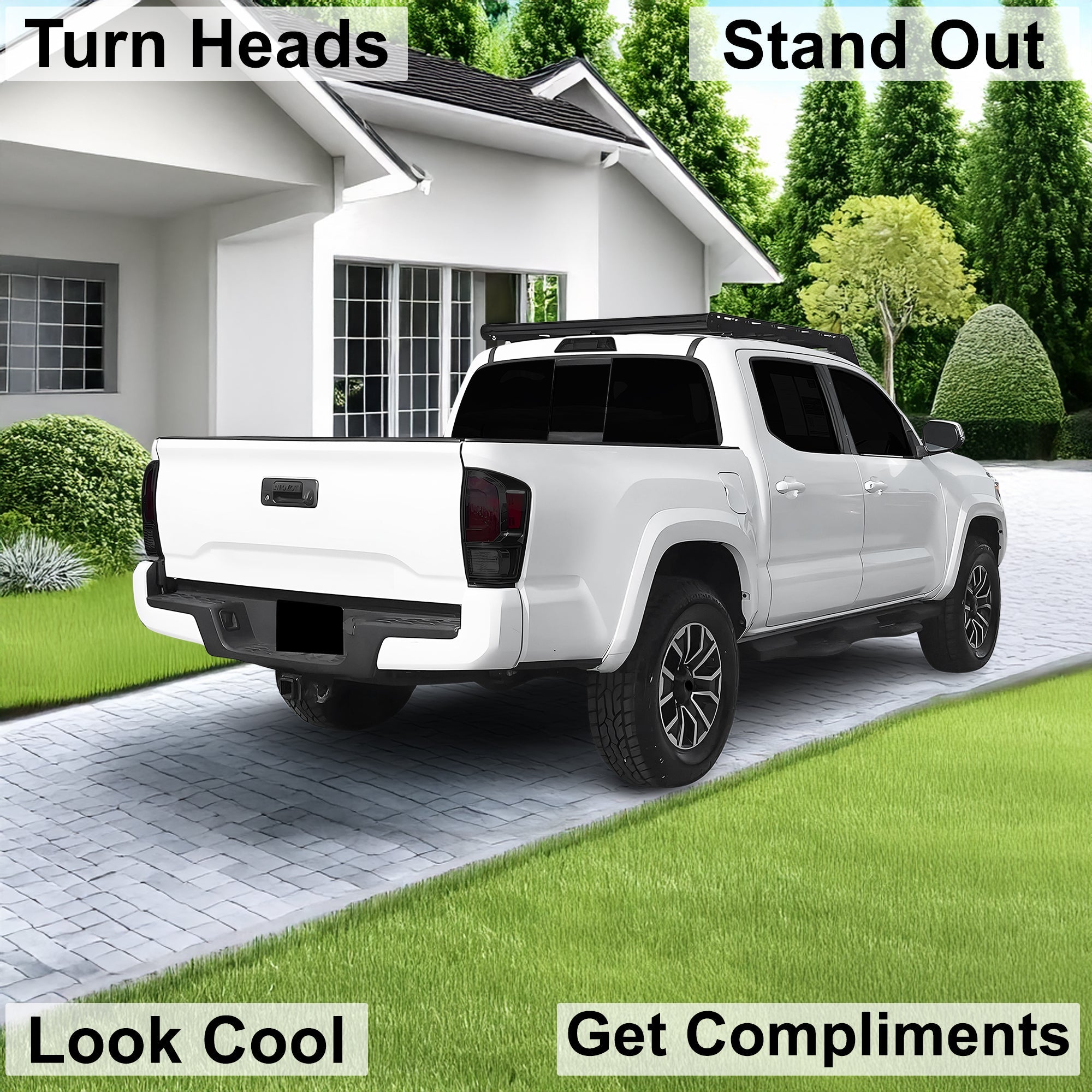 Full Tint Kit Precut Smoked Vinyl Tint Kit Film Overlay Cover Fits Toyota Tacoma 2016-2023