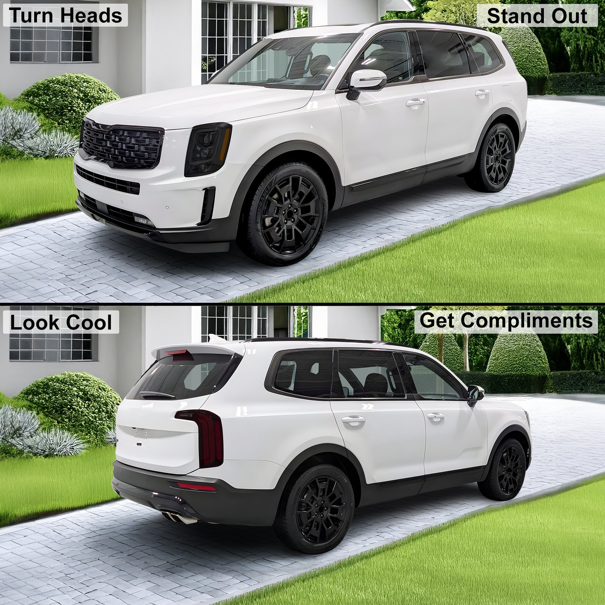 Full Headlight Taillight Precut Smoked PPF Tint Kit Film Overlay Fits Kia Telluride 2020-2025