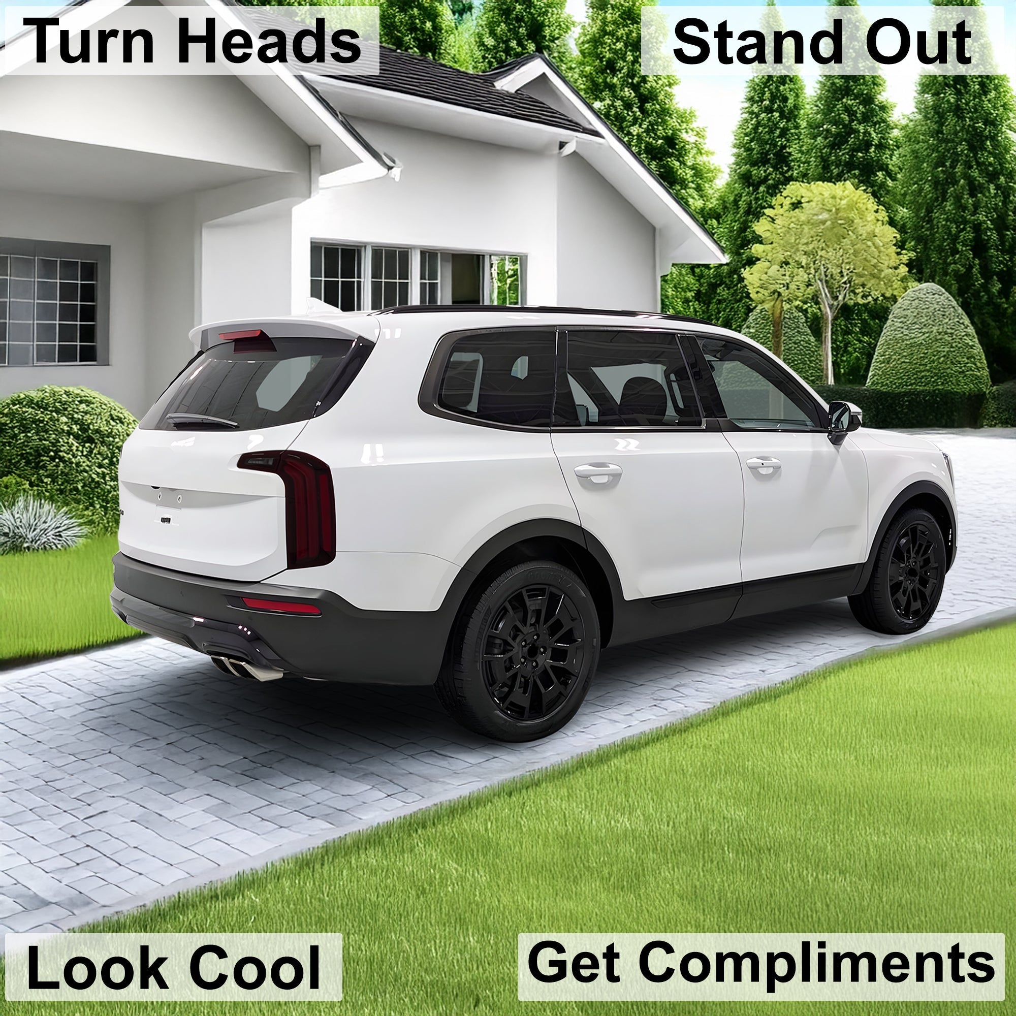 Full Headlight Taillight Precut Smoked PPF Tint Kit Film Overlay Fits Kia Telluride 2020-2025