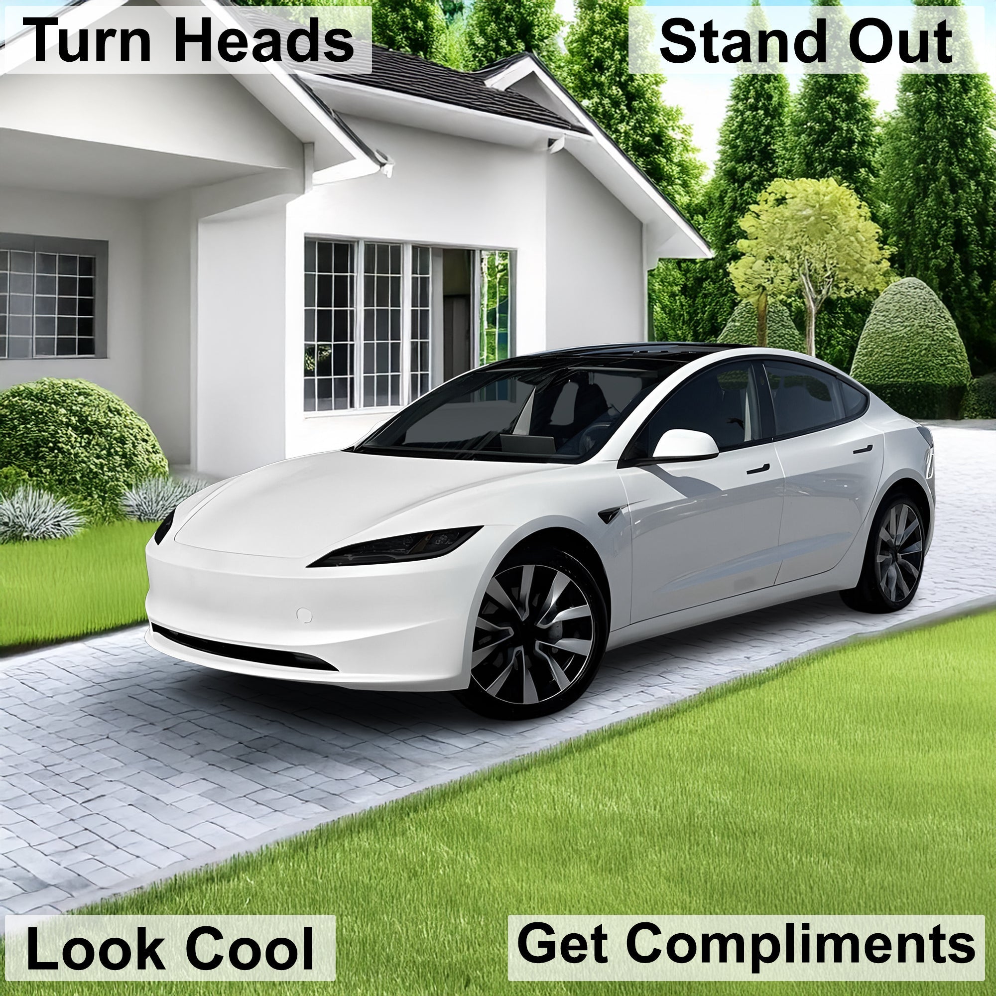 Full Headlight Taillight Precut Smoked PPF Tint Kit Film Overlay Fits Tesla Model 3 2024-2025