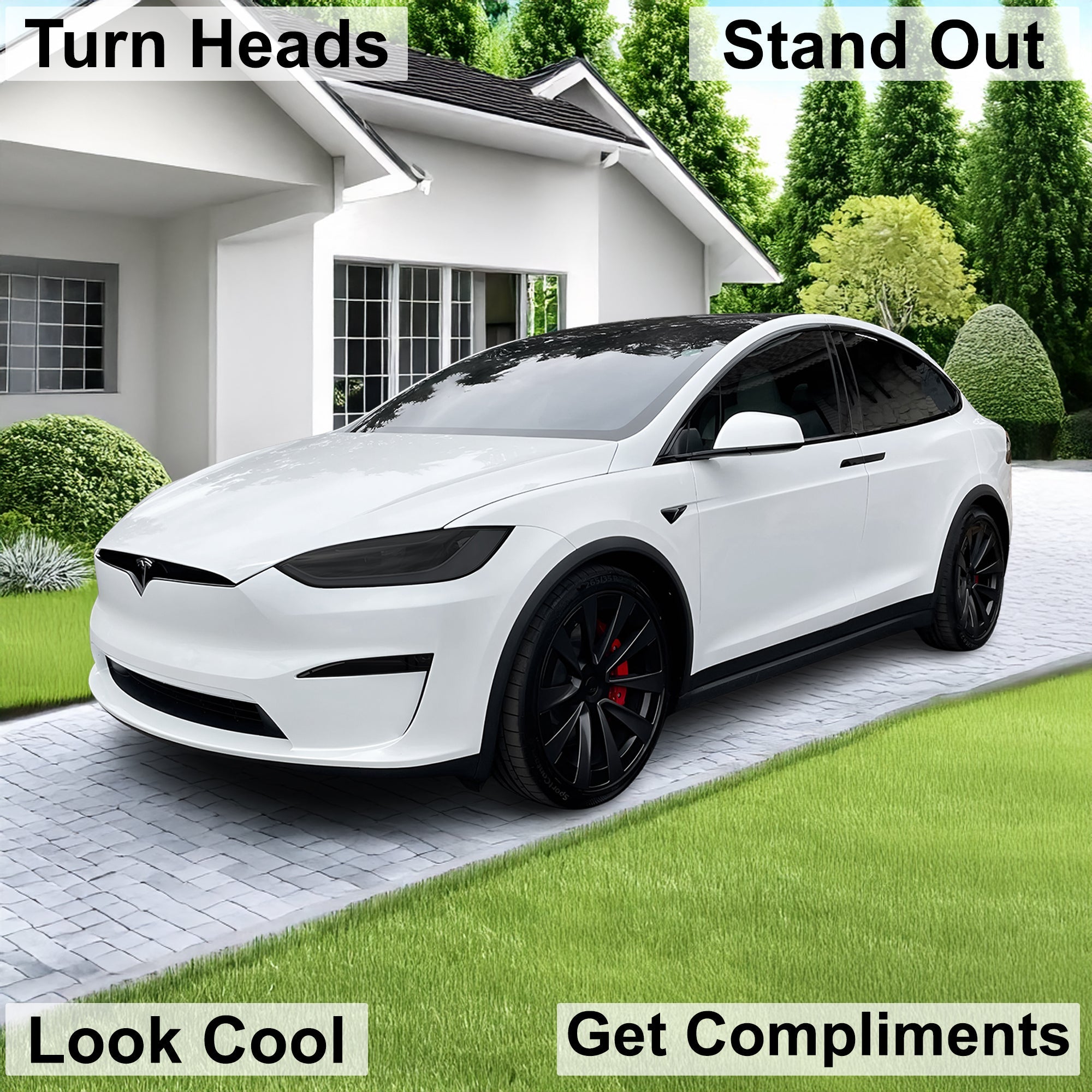 Full Headlight Taillight Precut Smoked PPF Tint Kit Film Overlay Fits Tesla Model X 2022-2025