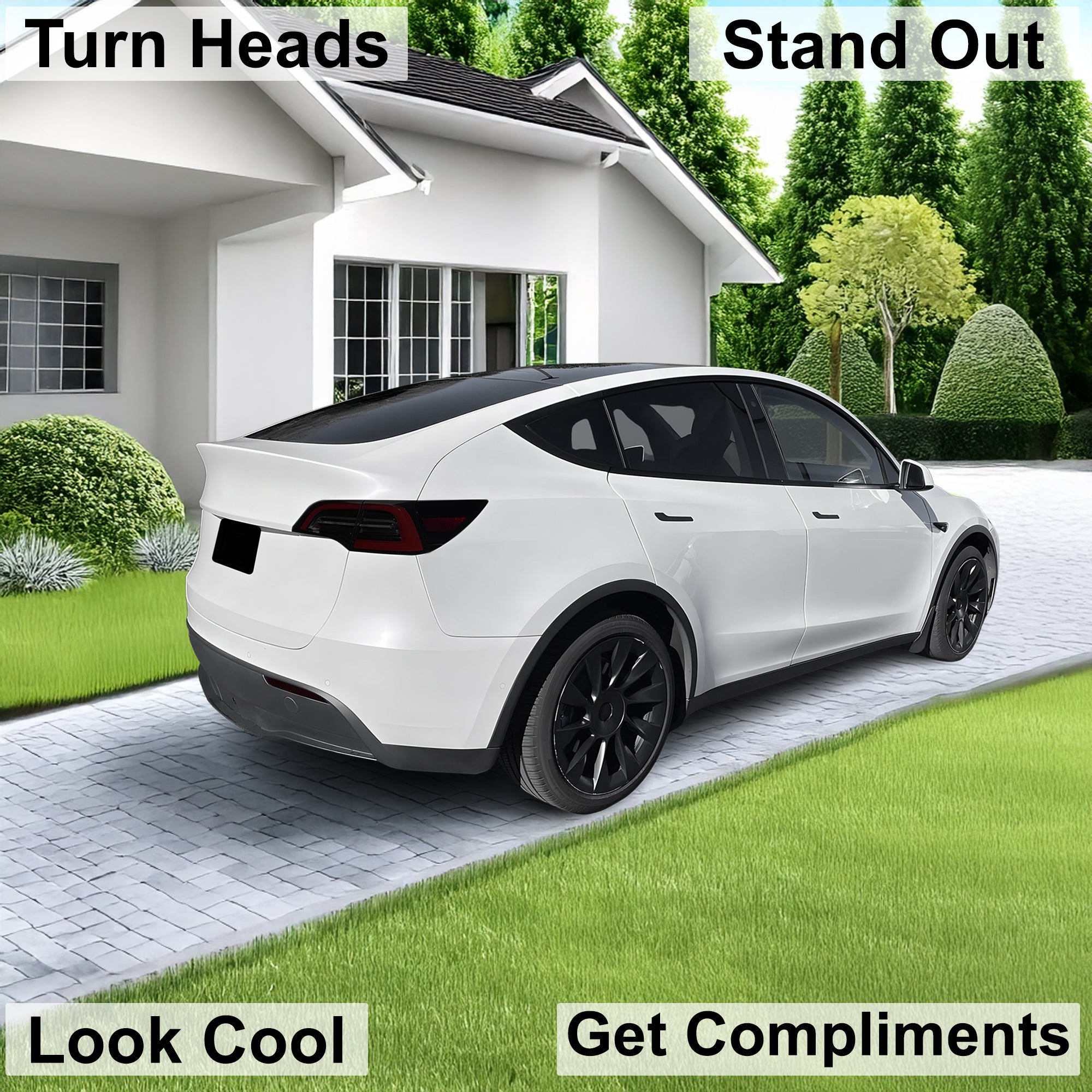 Head Tail Light Markers Reflectors Precut Smoke Tint Overlay Fits Tesla Model Y 2020-2024