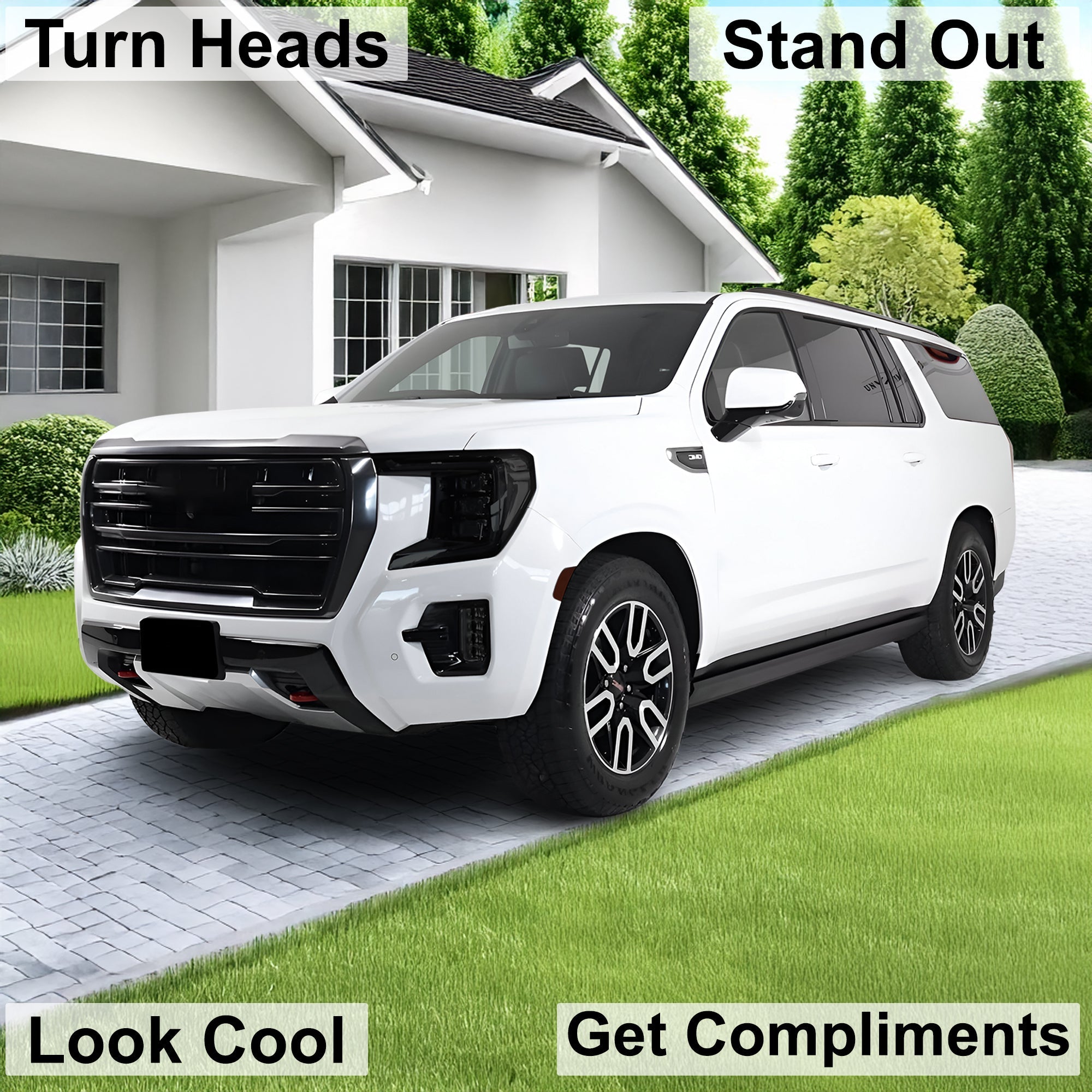 Full Headlight Taillight Precut Smoked PPF Tint Kit Overlay Film Fits GMC Yukon 2021-2024
