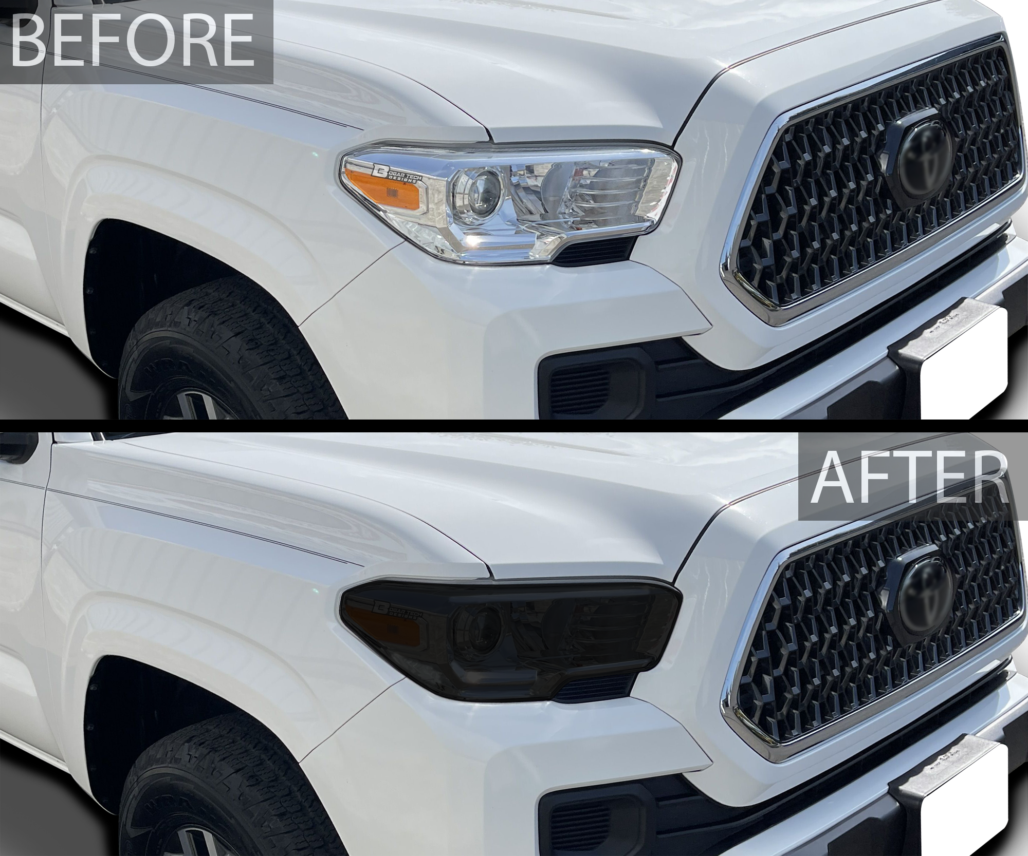 Full Tint Kit Precut Smoked Vinyl Tint Kit Film Overlay Cover Fits Toyota Tacoma 2016-2023